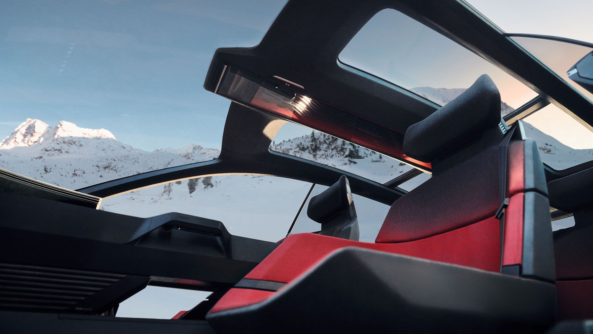 View of the interior of the Audi activesphere concept.