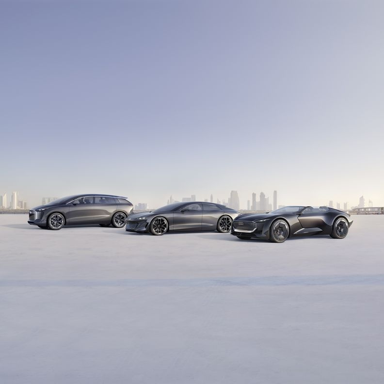 Audi grandsphere concept in a snowy landscape