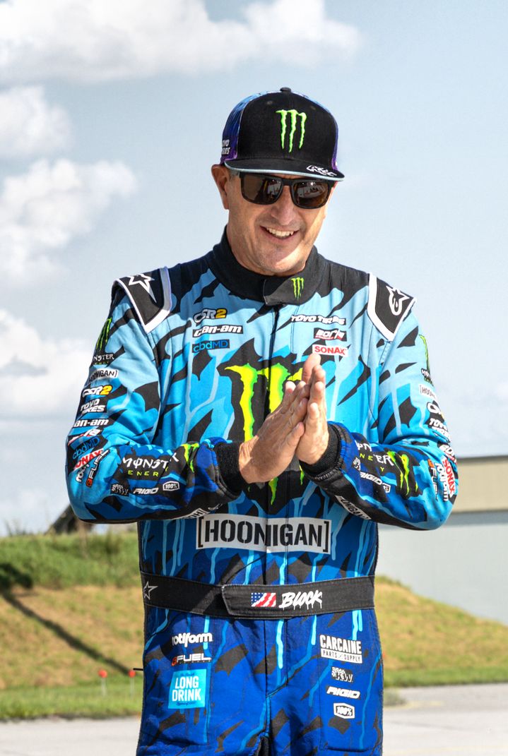 Ken Block rubs his hands together and laughs.