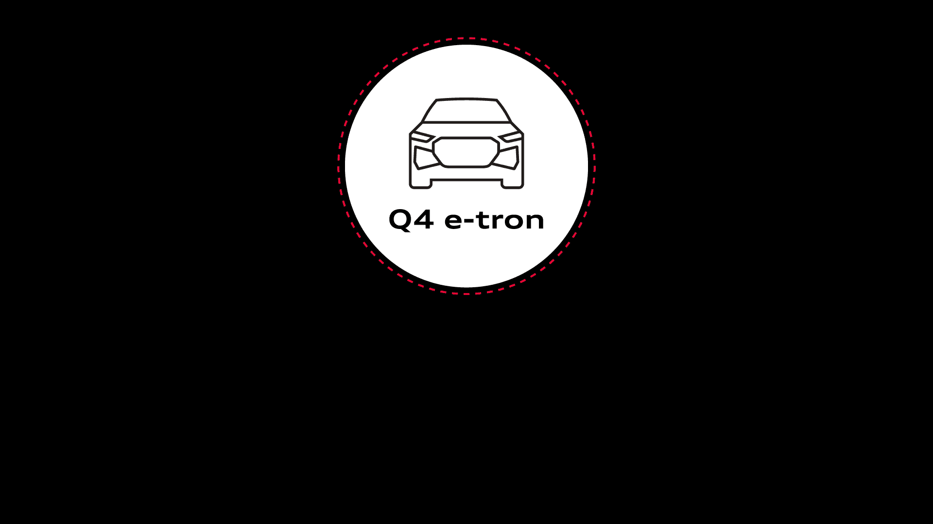 An infographic depicting the four phases in the life cycle of the Audi Q4 e-tron in stylised form.