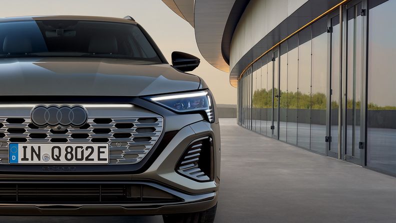 The front of the Audi Q8 e-tron