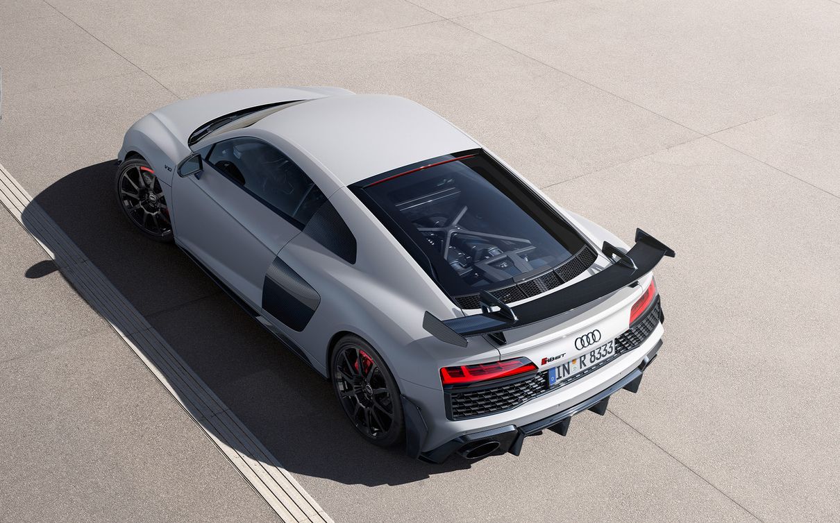 La Nouvelle Audi R8 GT vue du dessus. 