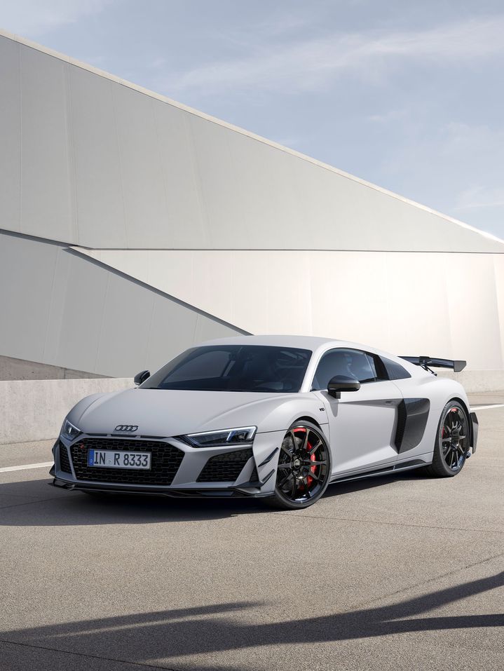 Front view of the Audi R8 GT.