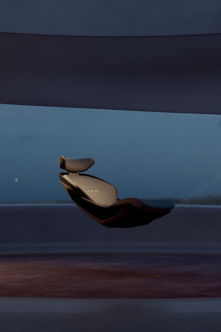 Scène du siège de l'Audi grandsphere concept en une position détendue.