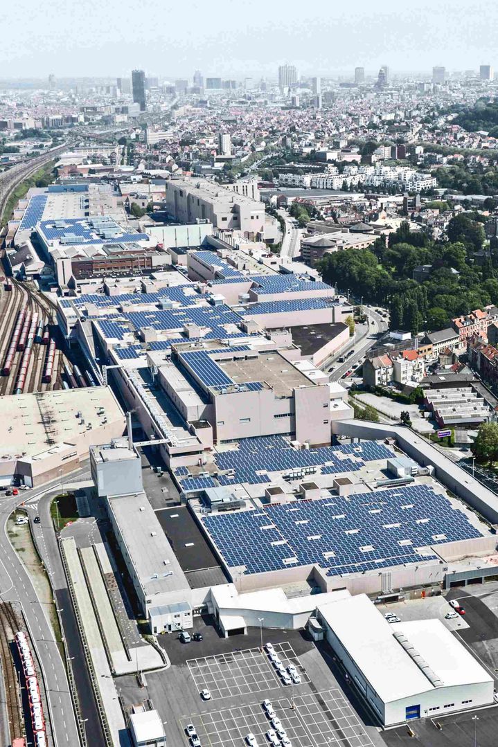 Vue aérienne de l'usine de Bruxelles.