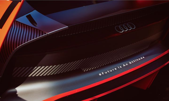 Detail van de achterspoiler van de Audi S1 Hoonitron 
