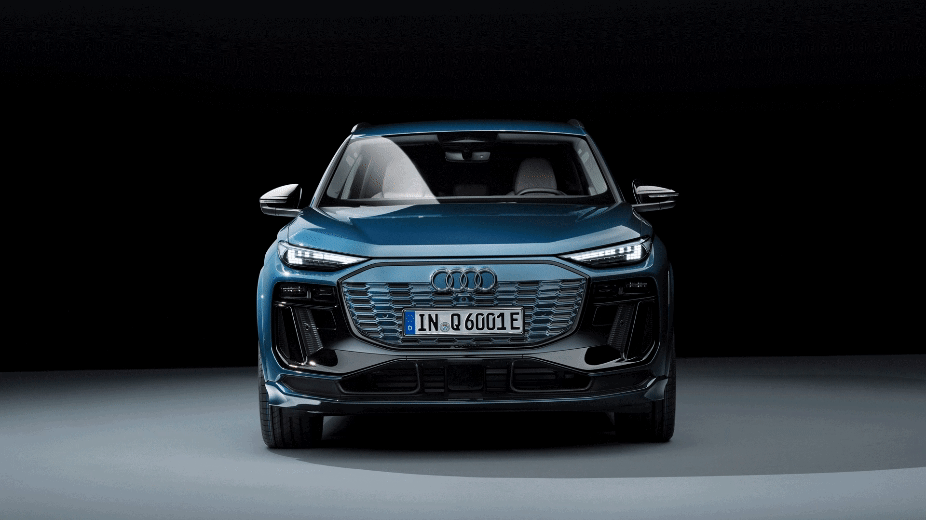 Front view of the Audi Q6 e-tron. 